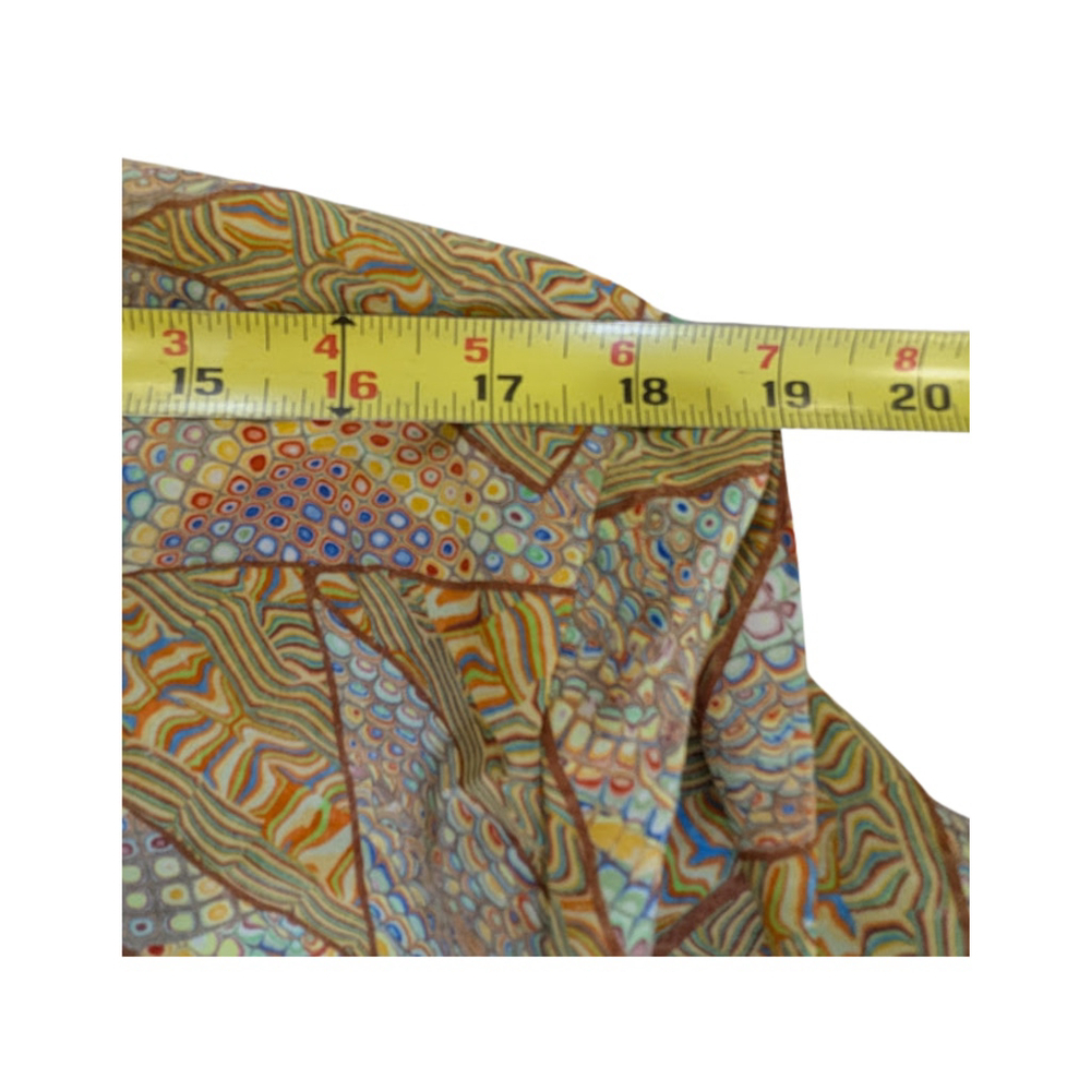 Topaz 70s Retro Geometric Print Button Down Shirt Indie Art Teacher Dopamine M - Picture 4 of 7